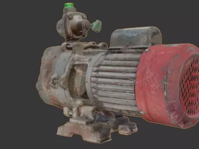 Scanned Rusty Water Pump Motor Low-poly 3D model