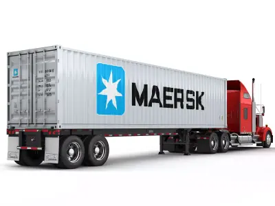 Kenworth W900 Container 3D model