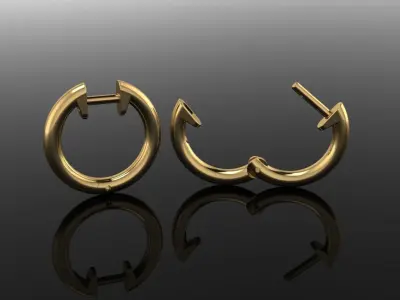 Round Earring Hoop 14mm 3D print model