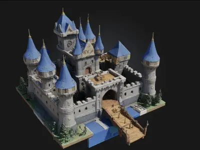 Enchanted Fortress  A Majestic Stronghold of Magic 3D model