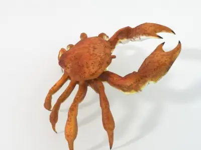 Crab crustaceans Low-poly 3D model
