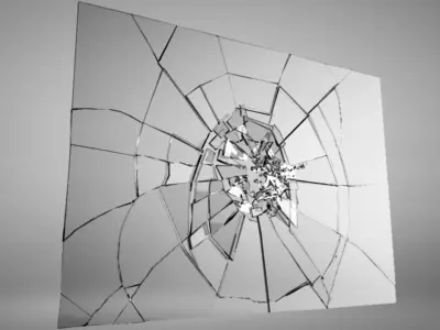 Shattering glass 3D model