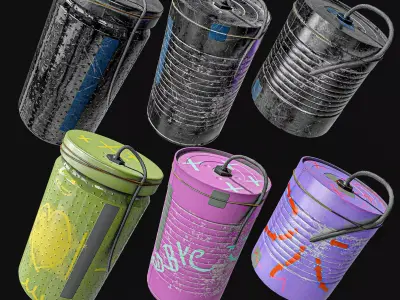 Tin Grenade Bomb Pack Low-poly 3D model
