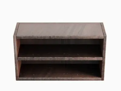 Simple Wooden Bookshelf 03 Low-poly 3D model