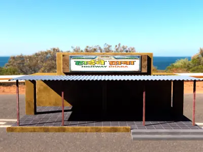 Desi Indian Highway Dhabha Low-poly 3D model Low-poly 3D model