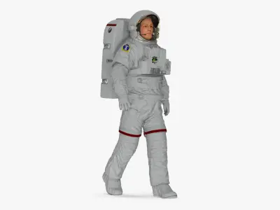 Astronaut Suit with Male Figure Rigged for Cinema 4D 3D model