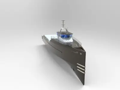 yacht support vessel 3D model