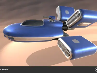 Spaceship Drone Paladin Low-poly 3D model