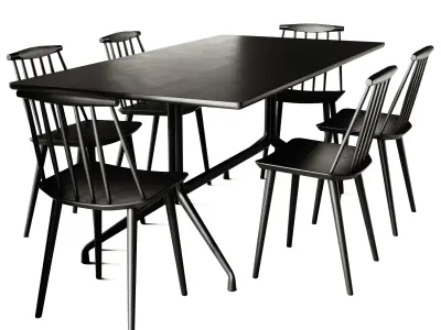 About A Table and J Series J77 Chair by Hay 3D model