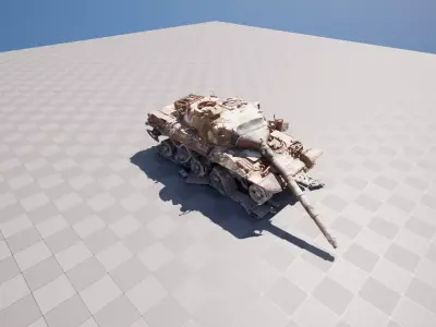 Destroyed Tank High Quality Model 3D model