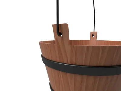 Wooden bucket Low-poly 3D model purchase