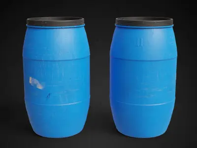 Plastic Drum Game-Ready Low-poly 3D model