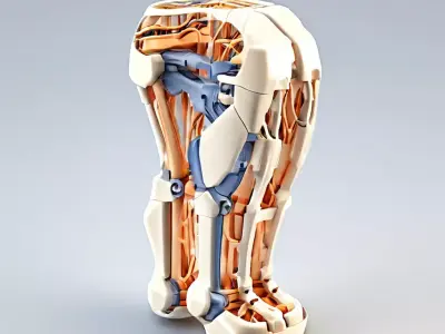 SciFi Robotic Legs with Internal Structure Low-poly 3D model
