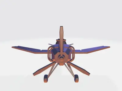 Plane with propeller Low-poly 3D model