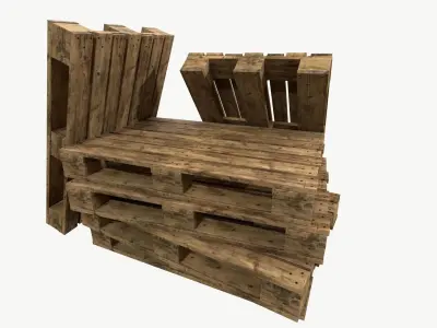 Pallet type asia 3 types of textures Low-poly 3D model