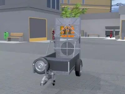 Traffic sign 616-31 Mobile barrier sign right 2500x1700 Low-poly 3D model