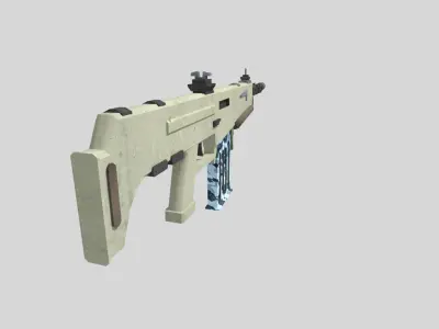 no brand low poly assault rifle 3 Low-poly 3D model