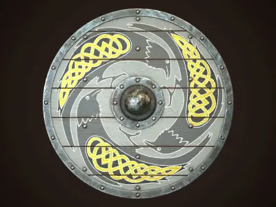 Viking Shield 18 Low-poly 3D model