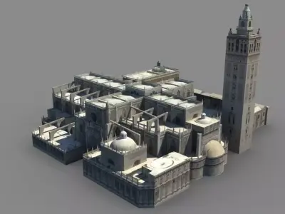 Spanish Cathedral Low-poly 3D model