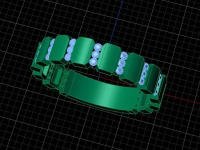 A unisex Ring with round gem stones  Free 3D print model
