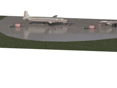 Douglas DC-6B 1950s and Convair CV-240 3D model