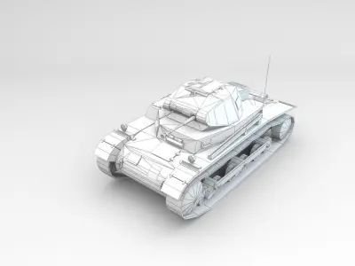 Low Poly SdKfz 121 Panzer II Ausf A Low-poly 3D model