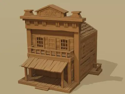 Texas Stylized houses 6 models Part 1 3D print model