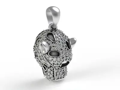 Panther Head Diamond Pendant 3D print model