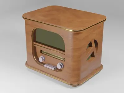 Radio in retro style Free low-poly 3D model