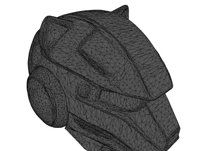 Futuristic SciFi Cat Eared Helmet 3D model