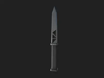 Modern knife Low-poly 3D model