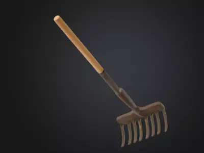 Rugged Rake Low-poly 3D model
