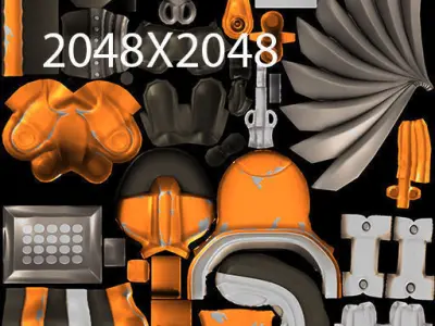 Future robot Low-poly 3D model