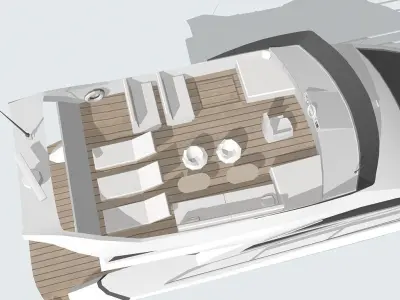 yacht 1 motor Low-poly 3D model