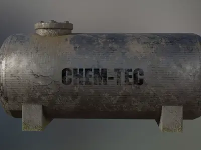 Industrial corrosive material storage tanks 3D model