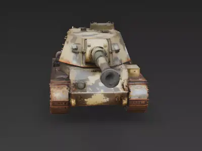 Realistic Destroyed Wrecked Tank 3D Model Low-poly 3D model