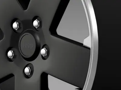 Jeep Wrangler black rim 3D model