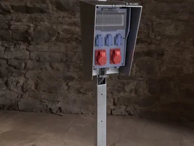 Power Sockets Distributor Box with Fuse Module  Low-poly 3D model