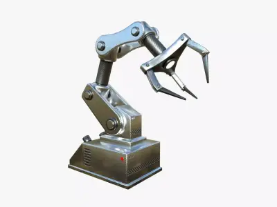 Robotic Hand A08 Aluminum - Machinery Industrial Design Low-poly 3D model