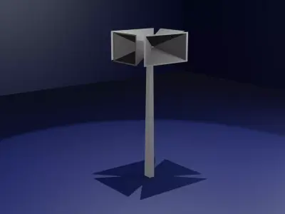 siren post  Low-poly 3D model