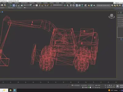 Excavator Construction Loader DX140W-7 Simplified Low-poly 3D model