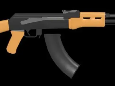 AK-47 rifle Low-poly 3D model shop
