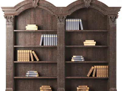 classical bookcase 2 3D model