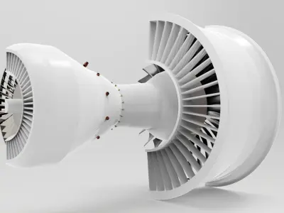 trubofan engine 3D model