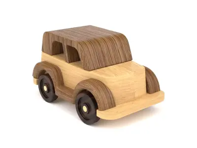 Wooden toy car 33 3D model