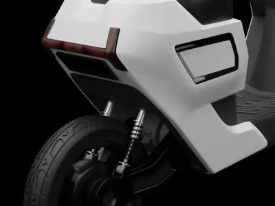 E-Skoot Motorcycle Elctric Vehicle Concept 3D Model 3D model