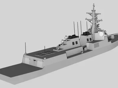 DDG Sejong the Great KDX III class Low-poly 3D model