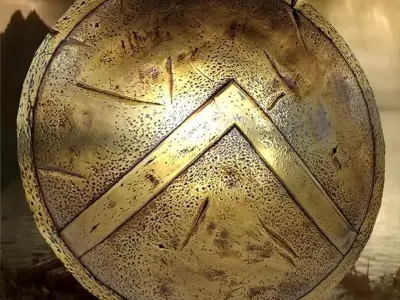 spartans shield Low-poly 3D model