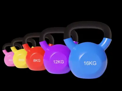Colorful Kettlebell 3D model