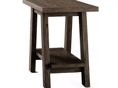 Kave Home Safara Cracked wood Footstool 3D model